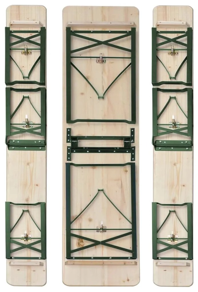 Mesa de cerveja dobrável c/ 2 bancos 220 cm madeira de abeto