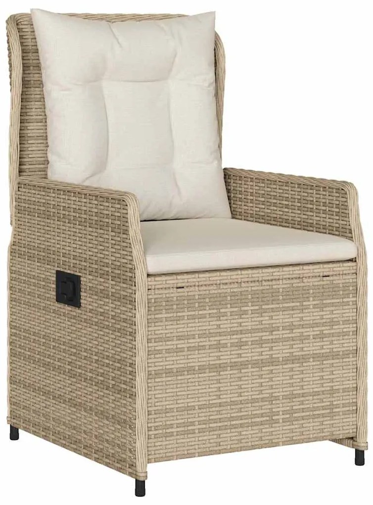 Conjunto de Jantar de Jardim 9 Peças Bege em Rattan Sintético