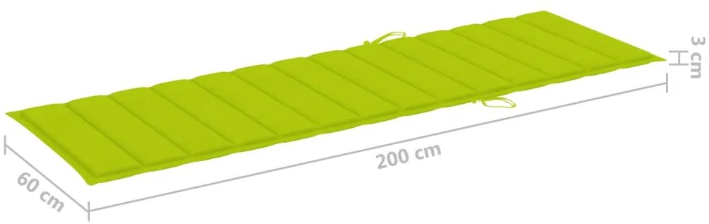 Espreguiçadeira de jardim com mesa e almofadão acácia maciça