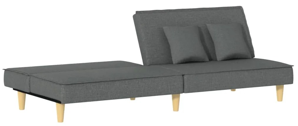 Sofá-cama tecido cinzento-escuro