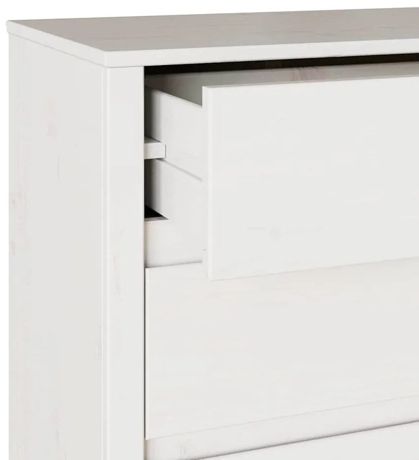 Cômoda vidaXL "DRAMMEN" Branca 76,5x40x91 cm Madeira Sólida de Pinho