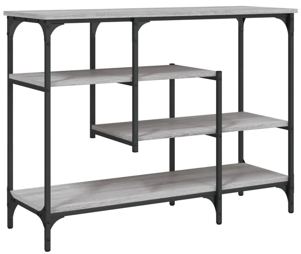 Mesa consola c/ prateleiras 100x35x75 cm cinzento sonoma