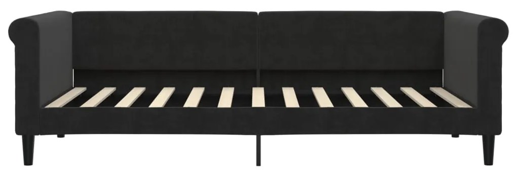 Sofá-cama com colchão 90x200 cm veludo preto