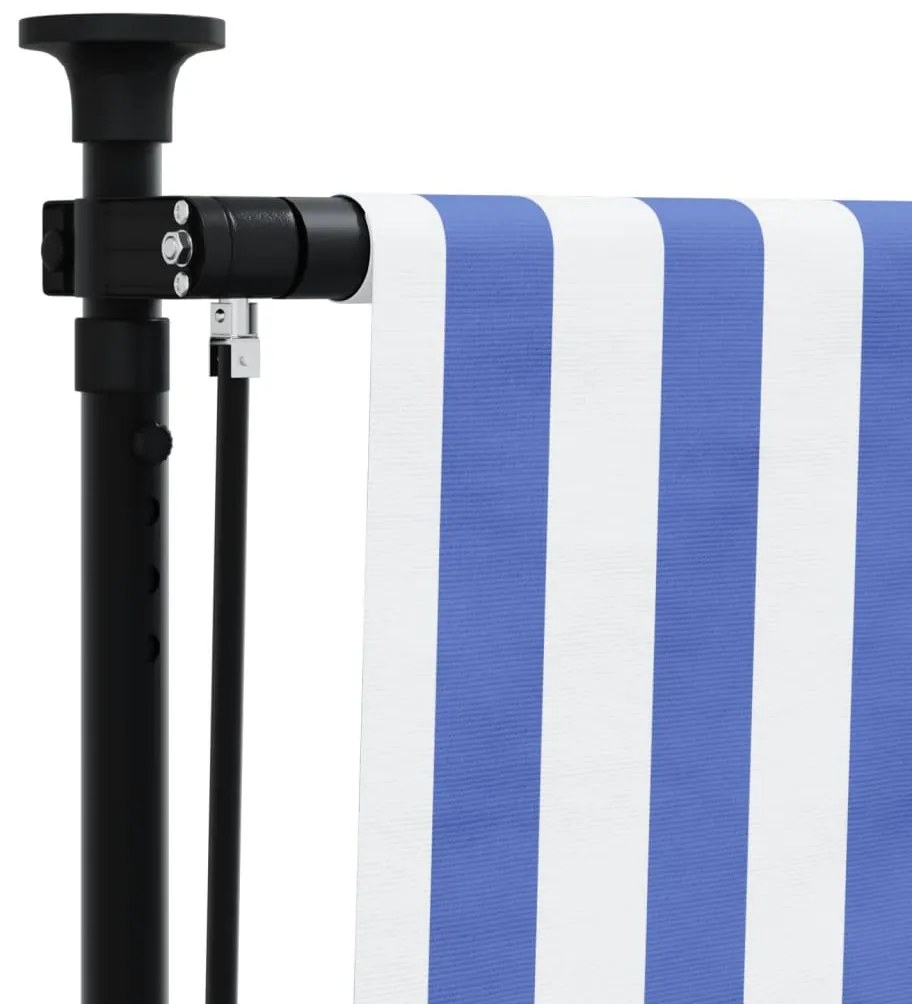 Estore de rolo para exterior 200x270cm tecido/aço azul e branco