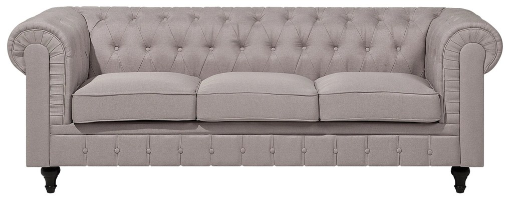 Sofá de canto à esquerda 6 lugares em tecido creme CHESTERFIELD Beliani