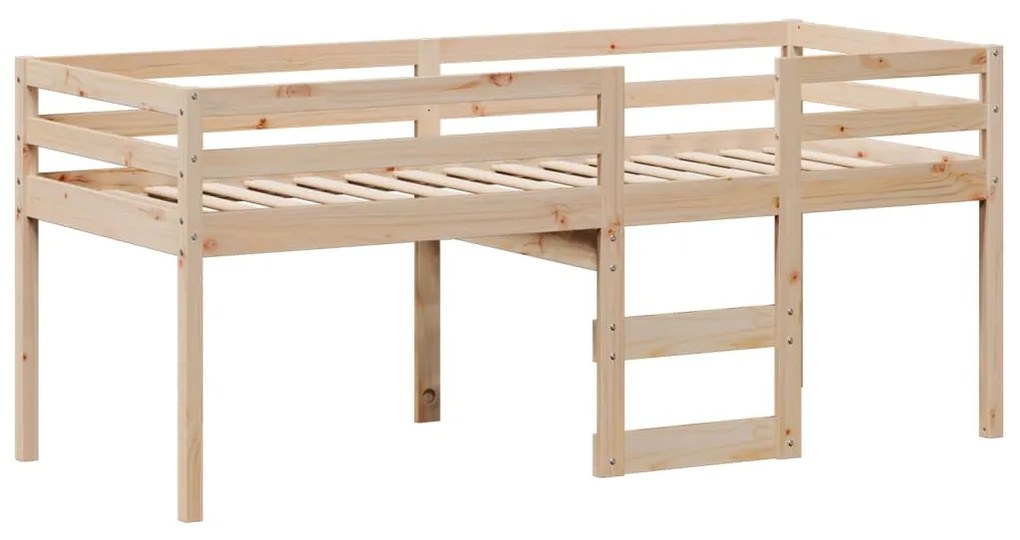 Cama alta com telhado 75x190 cm pinho maciço