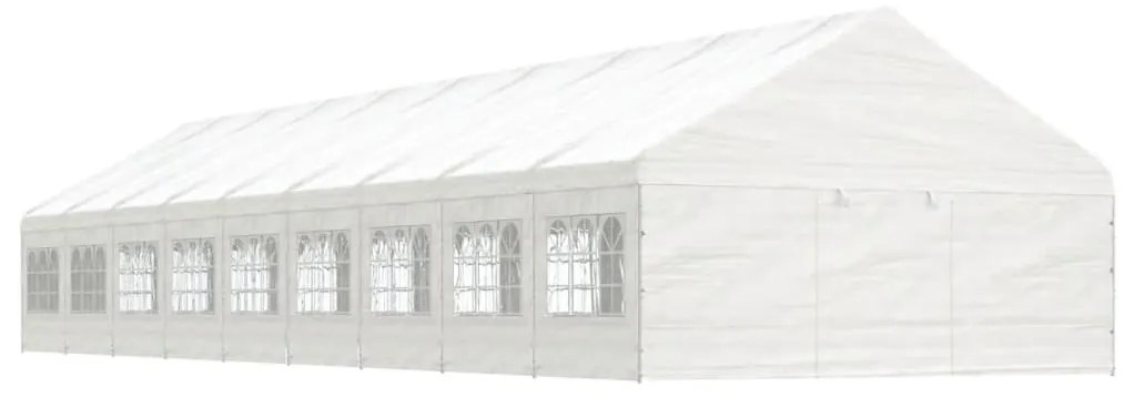 Gazebo com telhado 20,07x5,88x3,75 m polietileno branco