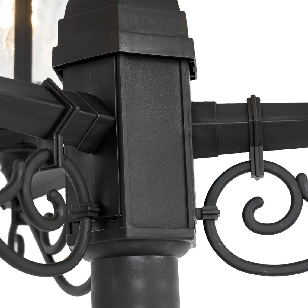 Poste de Exterior Clássico Preto 217cm IP44 - New Haven Hammered