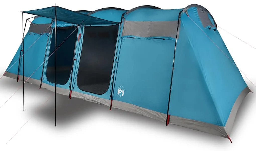 Tenda familiar túnel para 10 pessoas impermeável azul
