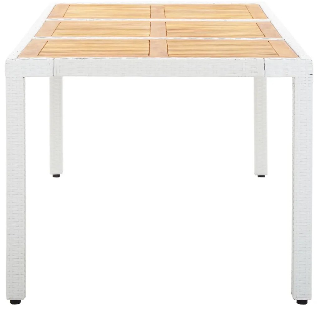 9 pcs conjunto de jantar para exterior vime PE branco