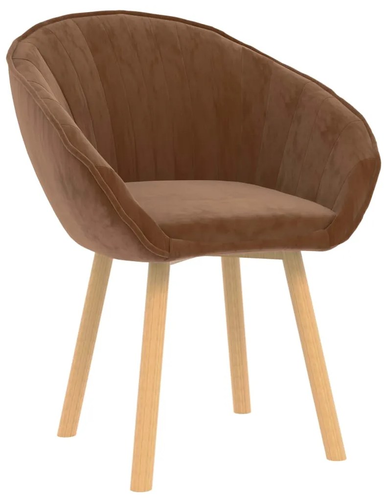 vidaXL Cadeira de jantar veludo castanho