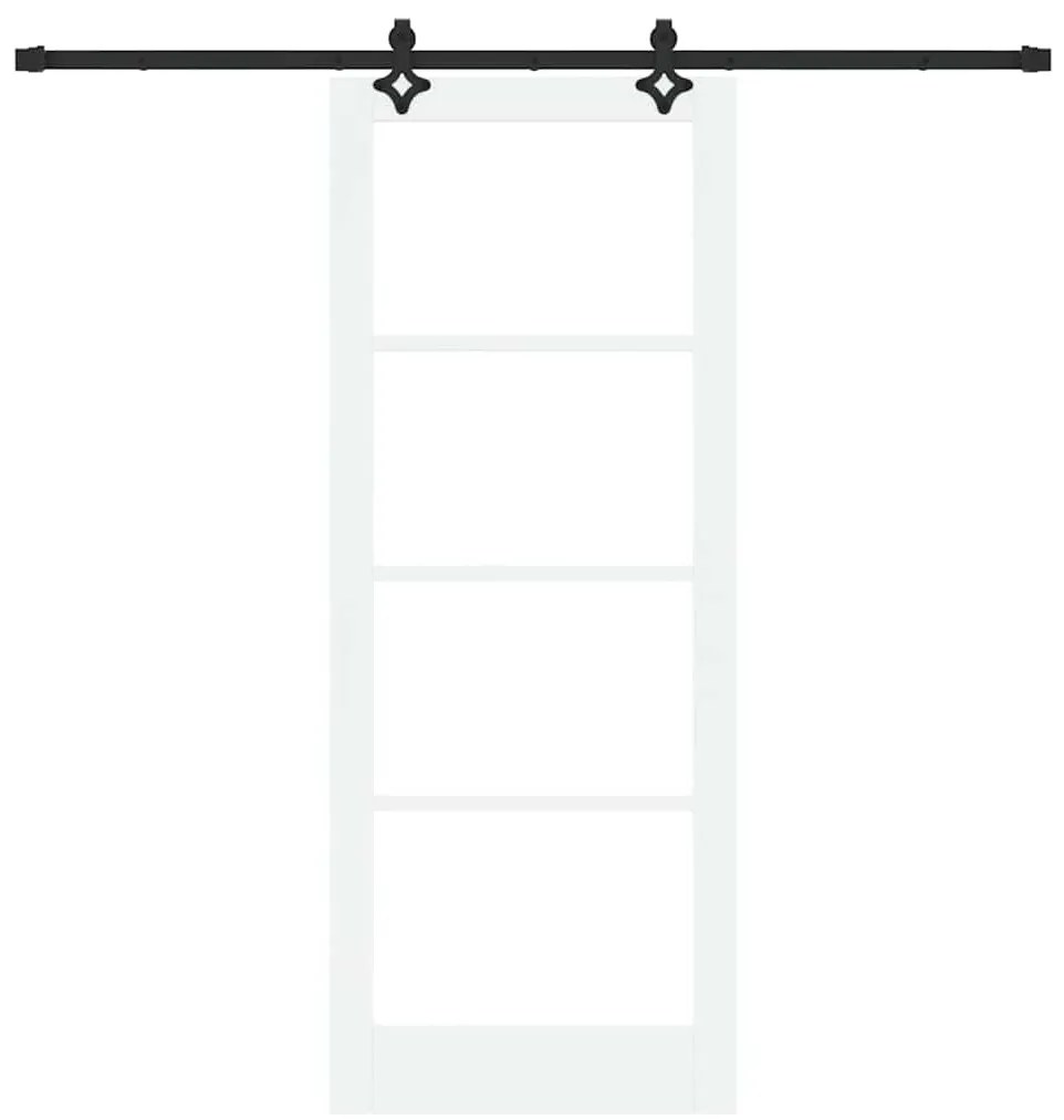 Conjunto de Porta Deslizante vidaXL Branco 83x211 cm Madeira Sólida Pi