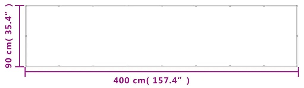 Tela de varanda 90x400 cm 100% poliéster oxford cor areia
