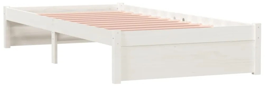 Estrutura de cama 90x200 cm madeira maciça branco