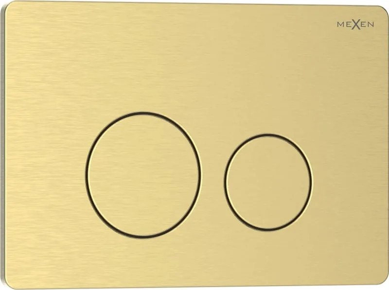 Mexen Tex 06 botão de descarga em aço inoxidável, dourado escovado - 6106-11