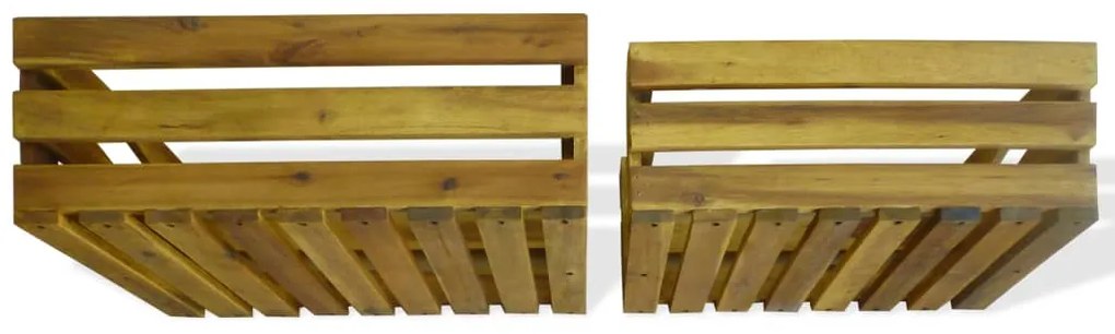Conjunto de caixas para maçãs 2 pcs madeira de acácia maciça