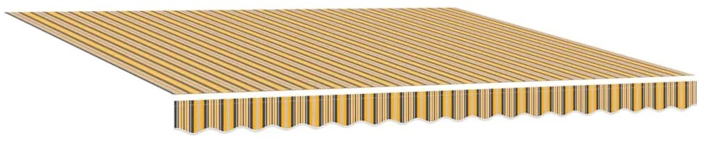 Toldo Retrátil Manual com Listras Multicoloridas LED 400x350 cm