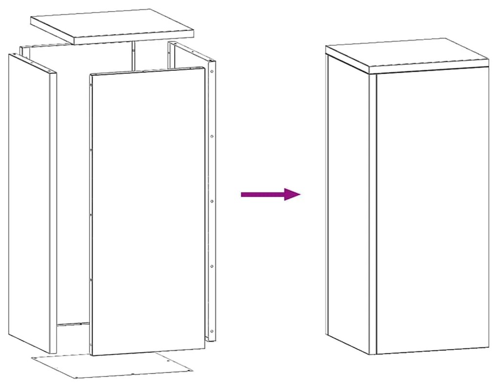 Suportes para Plantas Externos Pilar 2 pcs 24x24x55 cm Aço Galvanizado
