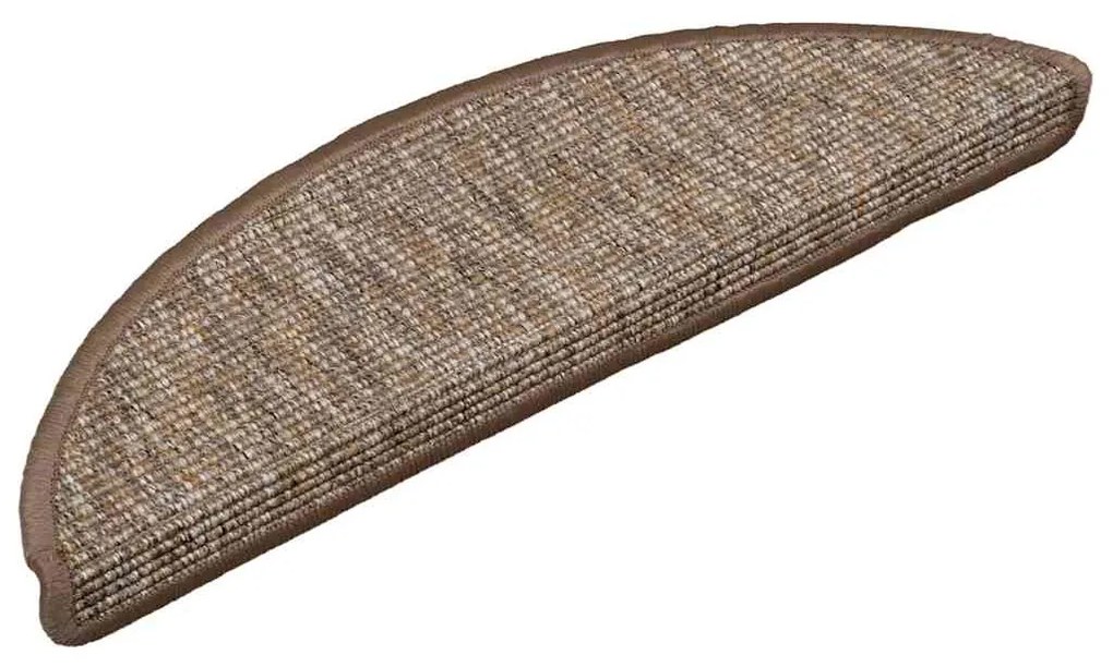 Tapetes de escada adesivos 15 pcs 56x17x3 cm castanho-claro