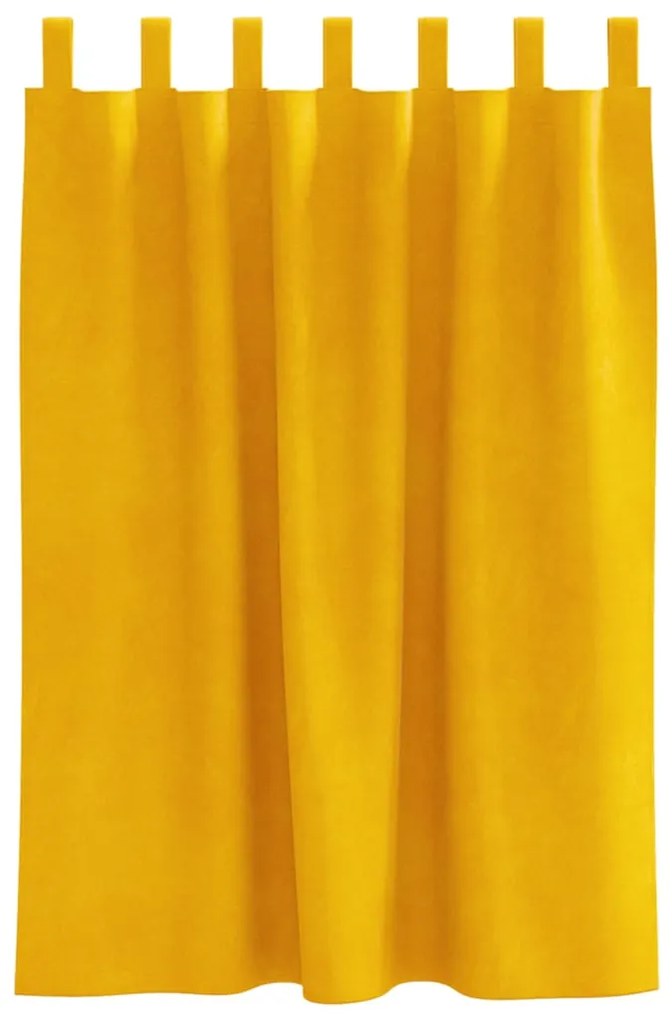 Cortinas Blackout vidaXL com Laços de Suspensão 2 pcs Amarelo Mostarda