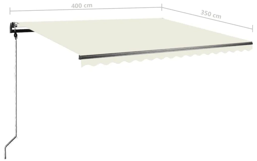 Toldo retrátil manual independente 400x350 cm cor creme