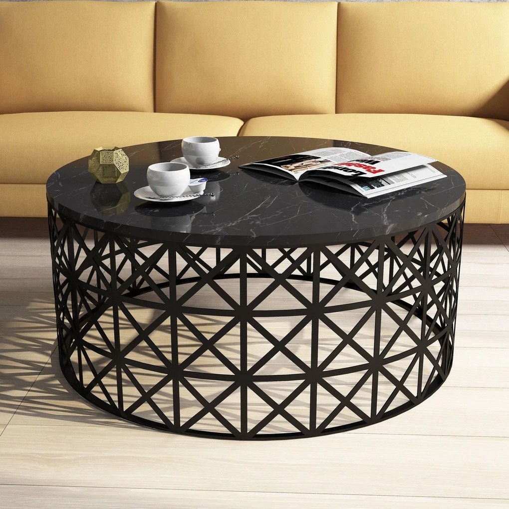 Mesa de Centro Selin – Preto – 90x38x90 cm