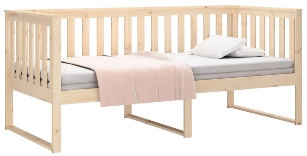 Sofá-cama sem colchão 90x200 cm madeira de pinho maciça