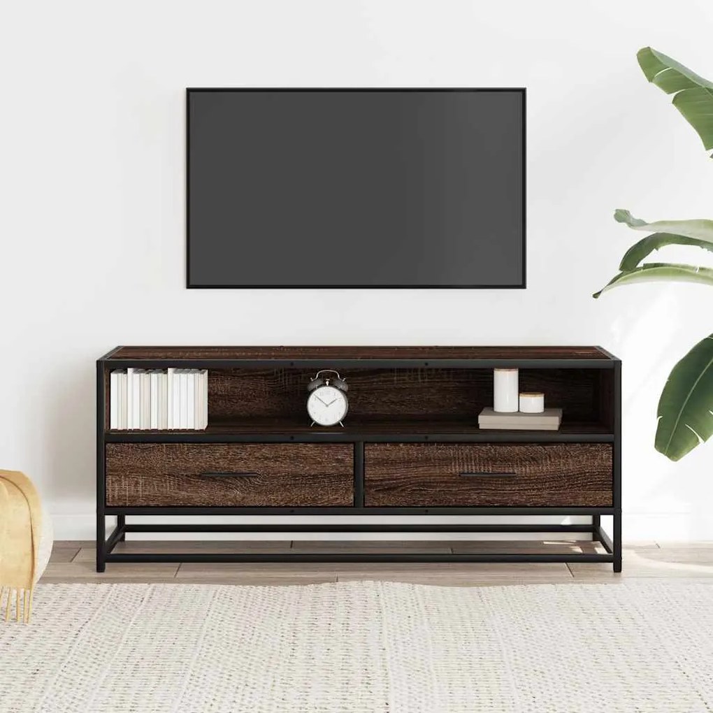 Móvel TV 100x34,5x40 cm deriv. madeira/metal carvalho castanho