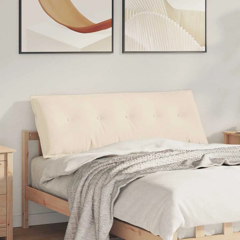 vidaXL Travesseiro para Costas Bege 140 x 50 cm Tecido de Microfibra