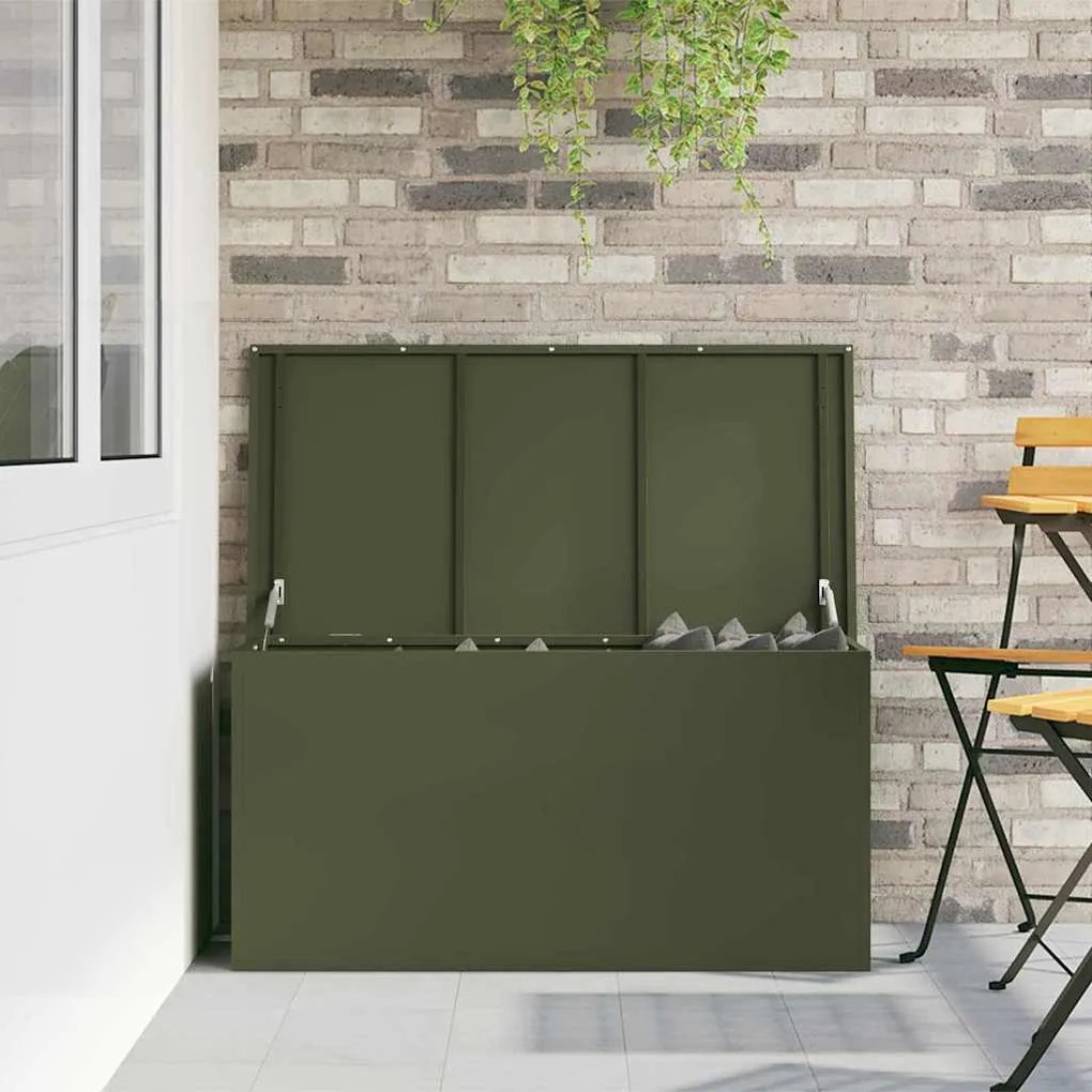 Caixa de Armazenamento Externa Verde-oliva 100 x 50.5 x 50 cm