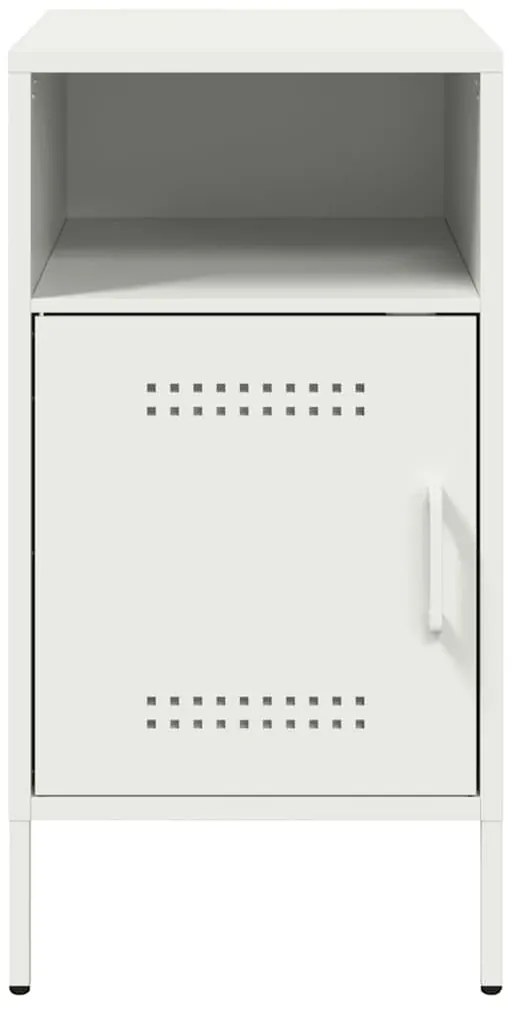 Mesas de cabeceira 2 pcs 36x39x68 cm aço branco