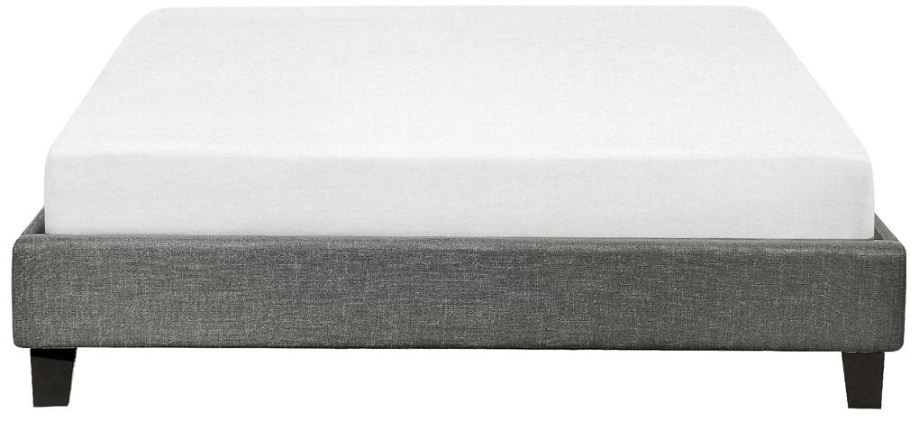 Sommier de casal em tecido cinzento 140 x 200 cm ROANNE Beliani