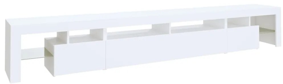 Móvel de TV com luzes LED 260x36,5x40 cm branco