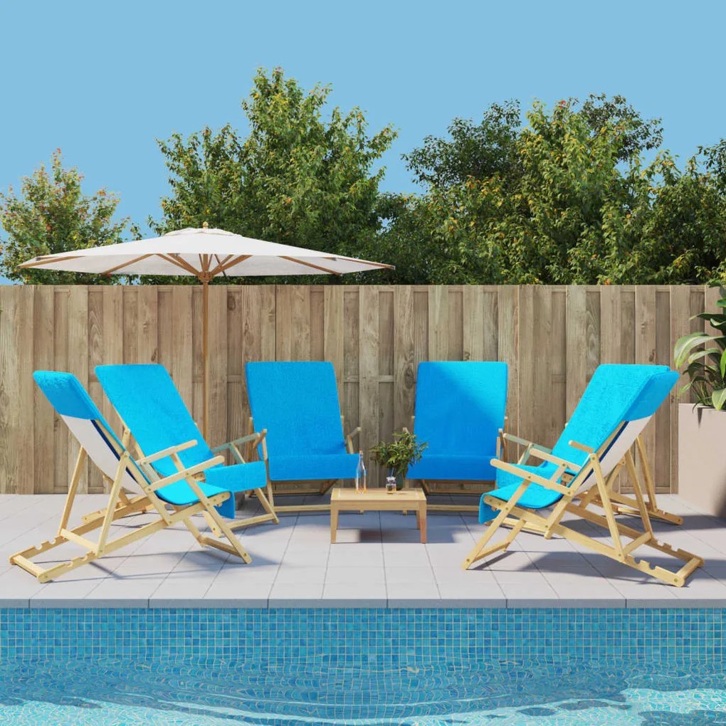 3157061 vidaXL Toalhas de praia 6 pcs 60x135 cm tecido 400 GSM turquesa
