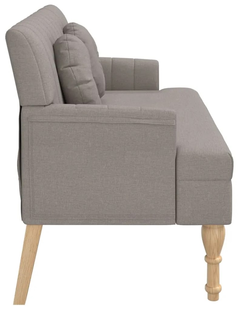 Banco c/ almofadões 113x64,5x75,5 cm tecido cinza-acastanhado