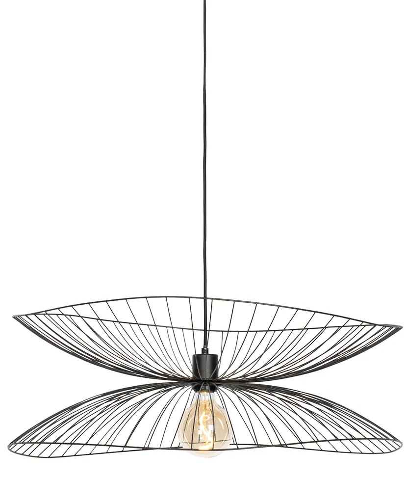 Candeeiro suspenso design preto 66cm - Pua Design