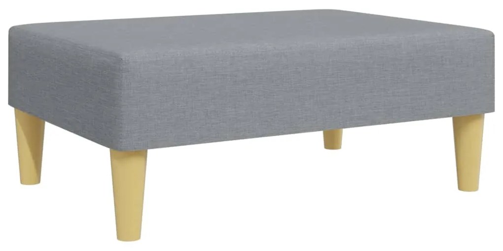 Sofá-cama de 2 lugares c/ apoio de pés tecido cinzento-claro