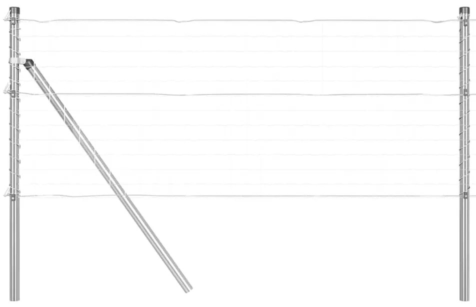 Postes de Cerca 26 pcs Ø32 mm 120 cm em Aço Galvanizado