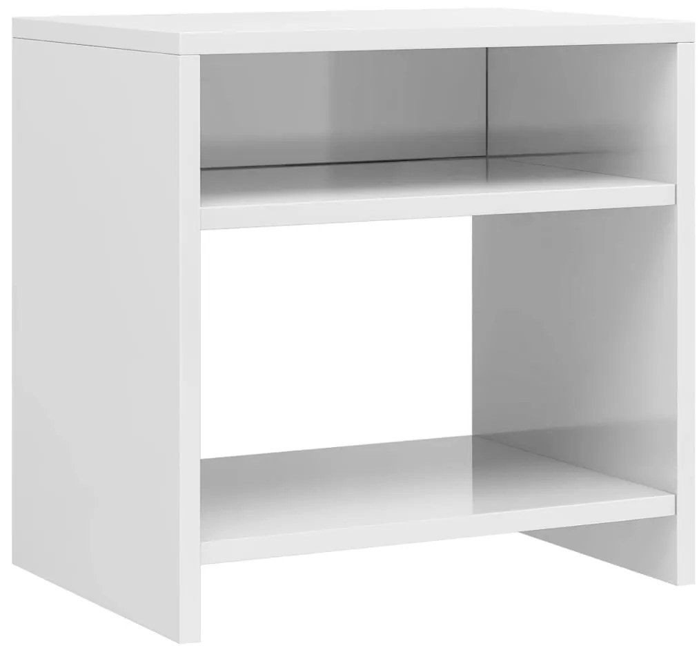 Mesas de cabeceira 2 pcs derivados de madeira branco brilhante