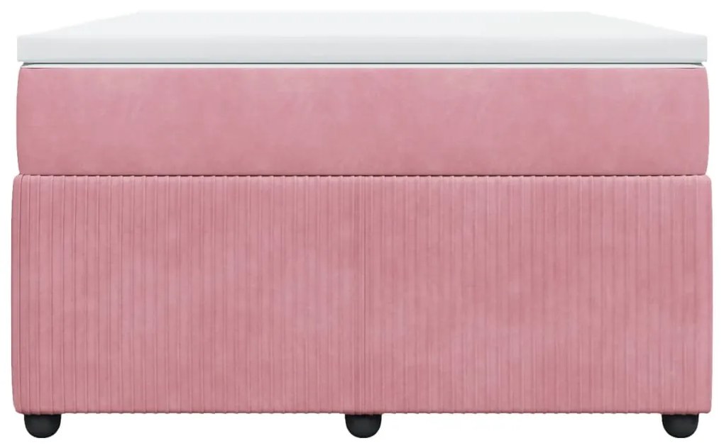 Cama boxspring com colchão 120x200 cm veludo rosa