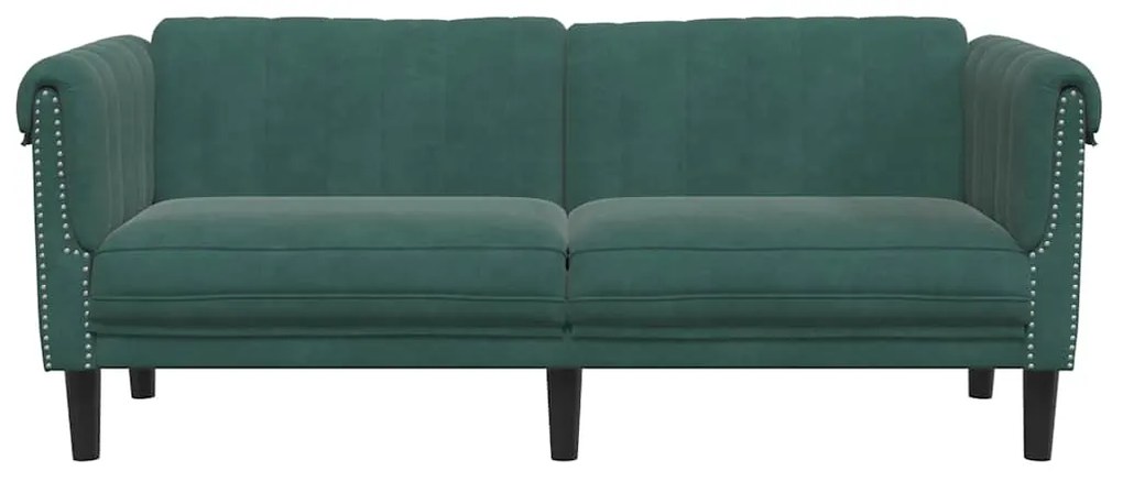 Sofá de 2 lugares veludo verde-escuro