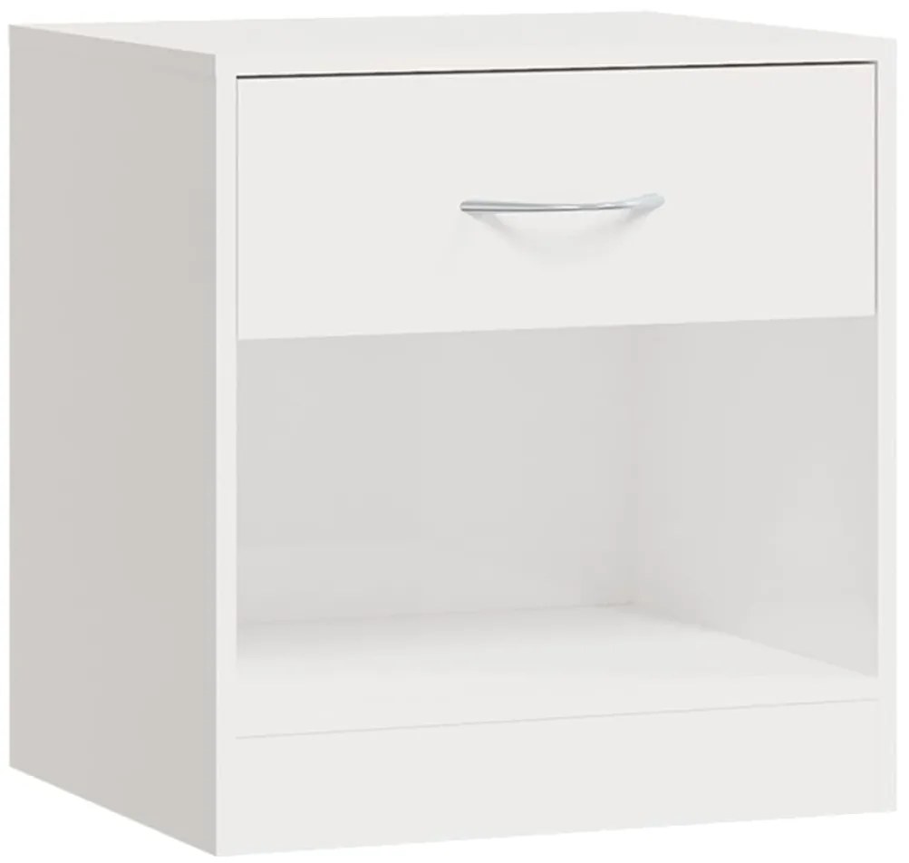 Mesas de cabeceira 2 pcs c/ gaveta branco brilhante