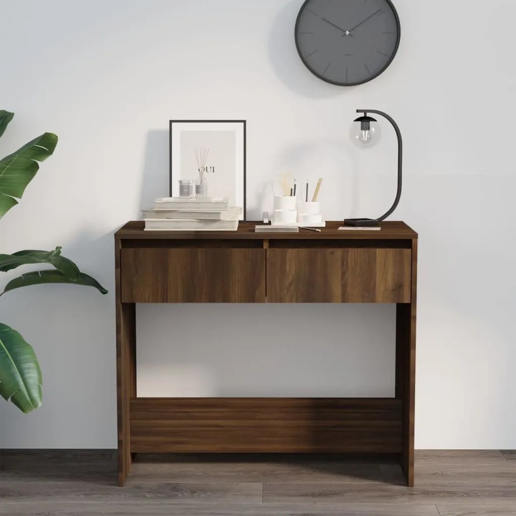 Mesa consola derivados de madeira carvalho castanho