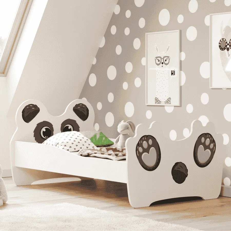Cama infantil panda 160x80 branca - colchão e estrado incluído