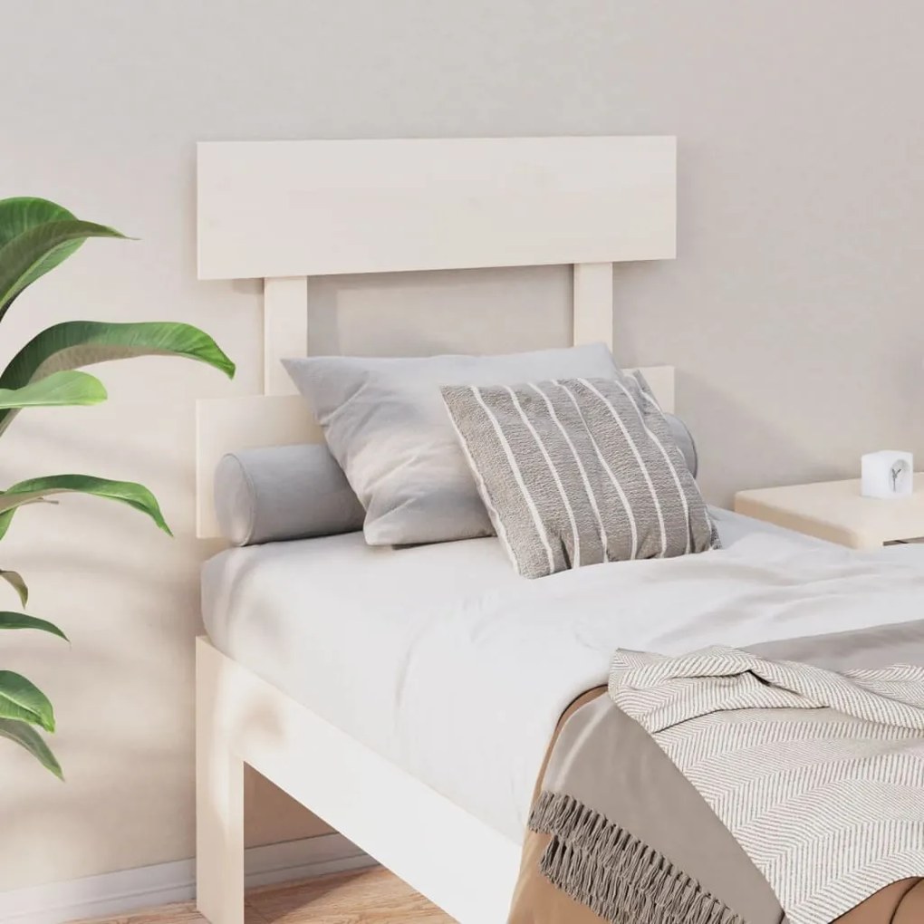 Cabeceira de cama 103,5x3x81 cm pinho maciço branco