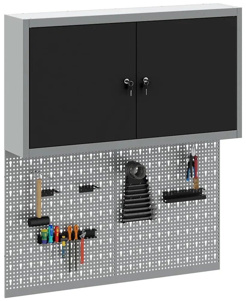 Conjunto de Armário para Ferramentas e Painel de Ferramentas de 3 Peça