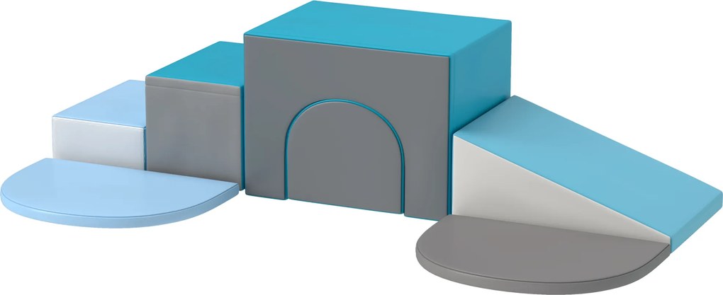 Conjunto de 7 peças: Módulo de motricidade para bebés - Percurso de motricidade em espuma EPE para crianças em idade pré-escolar, multicolorido