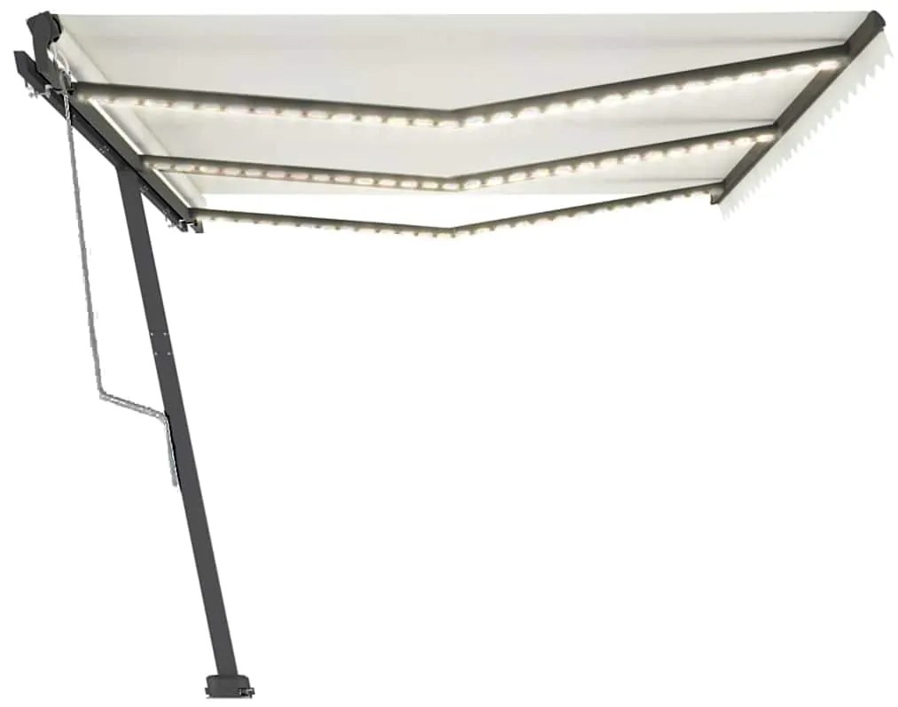 Toldo automático com LED e sensor de vento 600x300 cm cor creme