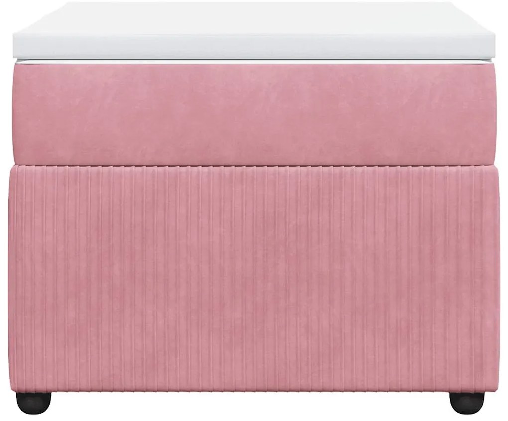 Cama com molas/colchão 100x200 cm veludo rosa
