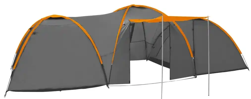 Tenda de Campismo para 6 Pessoas - 300x300x185cm - Amarelo e Cinzento